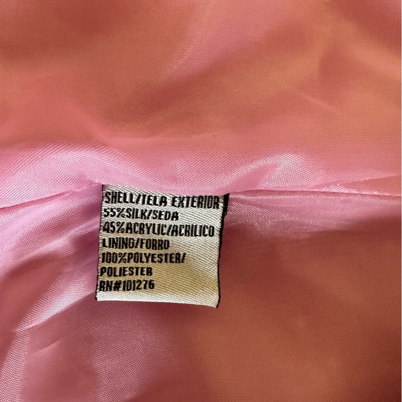 Vintage Silk blend Pink & white plaid blazer with lace, size 8, preppy, Barbie - Picture 7 of 7